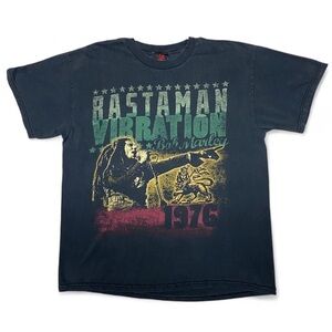 Y2K bob marley rastaman vibration graphic black T-shirt